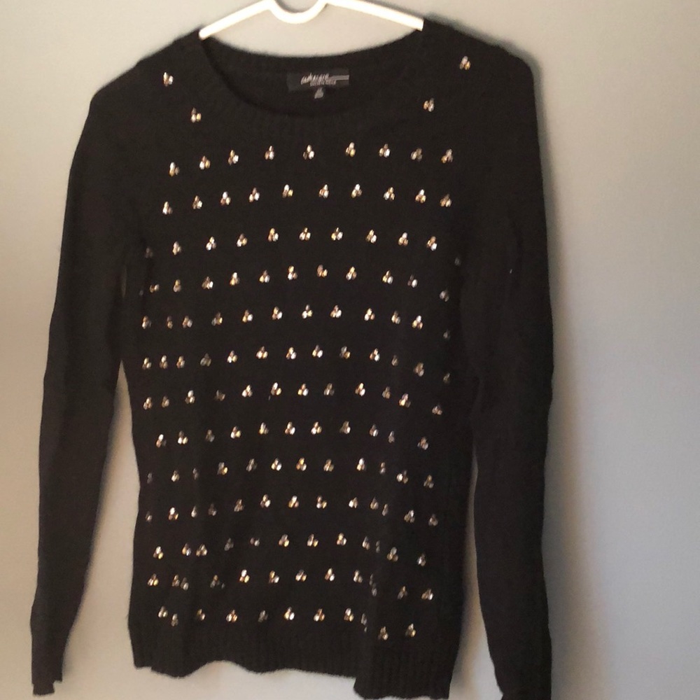 Black cashmere crew neck